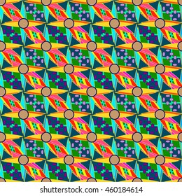 Abstract geometric colorful seamless pattern for background.