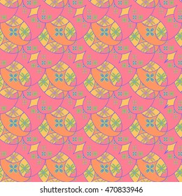 Abstract geometric colorful seamless pattern.