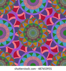 Abstract geometric colorful seamless pattern for background. Decorative backdrop can be used for wallpaper, pattern fills, web page background, surface textures.