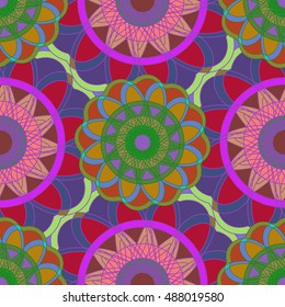 Abstract geometric colorful seamless pattern for background. Decorative backdrop can be used for wallpaper, pattern fills, web page background, surface textures.
