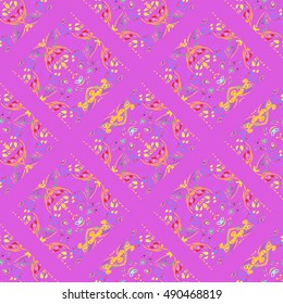 Abstract geometric colorful seamless pattern for background. Decorative backdrop can be used for wallpaper, pattern fills, web page background, surface textures.