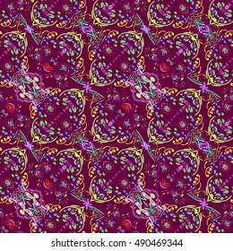 Abstract geometric colorful seamless pattern for background. Decorative backdrop can be used for wallpaper, pattern fills, web page background, surface textures.