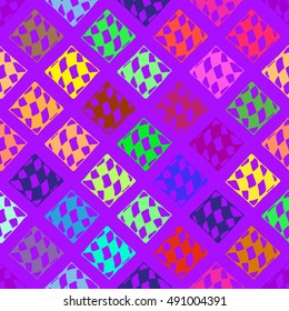 Abstract geometric colorful seamless pattern for background. Decorative backdrop can be used for wallpaper, pattern fills, web page background, surface textures.