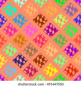 Abstract geometric colorful seamless pattern for background. Decorative backdrop can be used for wallpaper, pattern fills, web page background, surface textures.