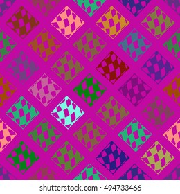 Abstract geometric colorful seamless pattern for background. Decorative backdrop can be used for wallpaper, pattern fills, web page background, surface textures.