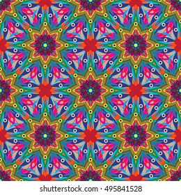 Abstract geometric colorful seamless pattern for background. Decorative backdrop can be used for wallpaper, pattern fills, web page background, surface textures.