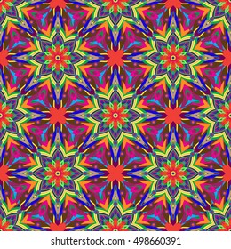Abstract geometric colorful seamless pattern for background. Decorative backdrop can be used for wallpaper, pattern fills, web page background, surface textures.