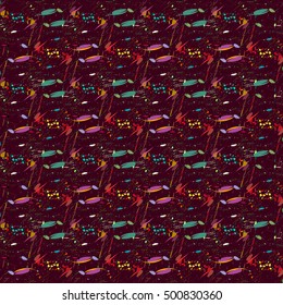 Abstract geometric colorful seamless pattern for background. Decorative backdrop can be used for wallpaper, pattern fills, web page background, surface textures.
