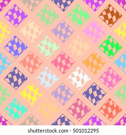 Abstract geometric colorful seamless pattern for background. Decorative backdrop can be used for wallpaper, pattern fills, web page background, surface textures.