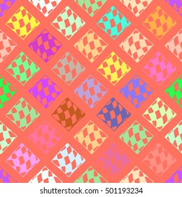 Abstract geometric colorful seamless pattern for background. Decorative backdrop can be used for wallpaper, pattern fills, web page background, surface textures.