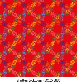 Abstract geometric colorful seamless pattern for background. Decorative backdrop can be used for wallpaper, pattern fills, web page background, surface textures.