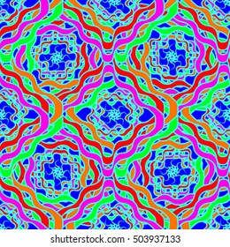 Abstract geometric colorful seamless pattern for background. Decorative backdrop can be used for wallpaper, pattern fills, web page background, surface textures.