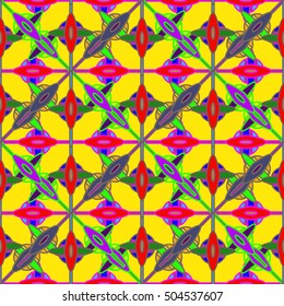 Abstract geometric colorful seamless pattern for background. Decorative backdrop can be used for wallpaper, pattern fills, web page background, surface textures.