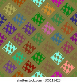 Abstract geometric colorful seamless pattern for background. Decorative backdrop can be used for wallpaper, pattern fills, web page background, surface textures.