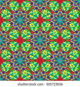 Abstract geometric colorful seamless pattern for background. Decorative backdrop can be used for wallpaper, pattern fills, web page background, surface textures.