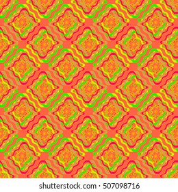 Abstract geometric colorful seamless pattern for background. Decorative backdrop can be used for wallpaper, pattern fills, web page background, surface textures.