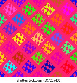 Abstract geometric colorful seamless pattern for background. Decorative backdrop can be used for wallpaper, pattern fills, web page background, surface textures.
