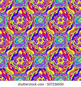Abstract geometric colorful seamless pattern for background. Decorative backdrop can be used for wallpaper, pattern fills, web page background, surface textures.