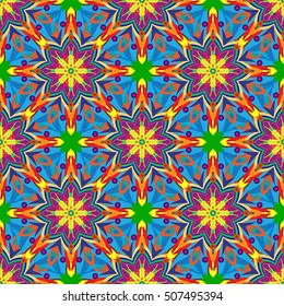 Abstract geometric colorful seamless pattern for background. Decorative backdrop can be used for wallpaper, pattern fills, web page background, surface textures.