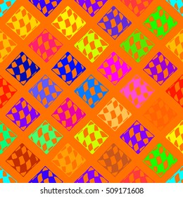 Abstract geometric colorful seamless pattern for background. Decorative backdrop can be used for wallpaper, pattern fills, web page background, surface textures.