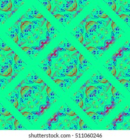 Abstract geometric colorful seamless pattern for background. Decorative backdrop can be used for wallpaper, pattern fills, web page background, surface textures.