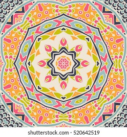 Abstract geometric colorful seamless pattern. doodle design background