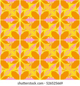 Abstract geometric colorful seamless pattern for background. Decorative backdrop can be used for wallpaper, pattern fills, web page background, surface textures. Old vintage retro energy pattern.
