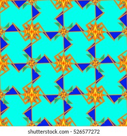 Abstract geometric colorful seamless pattern for background. Decorative backdrop can be used for wallpaper, pattern fills, web page background, surface textures. Old vintage retro energy pattern.