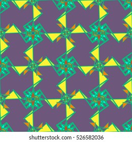 Abstract geometric colorful seamless pattern for background. Decorative backdrop can be used for wallpaper, pattern fills, web page background, surface textures. Old vintage retro energy pattern.