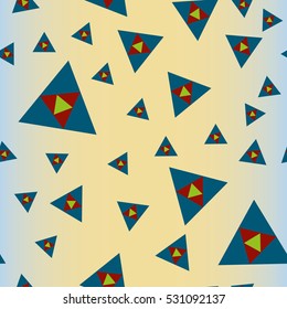 Abstract geometric colorful seamless pattern for background. Decorative backdrop can be used for wallpaper, pattern fills, web page background, surface textures. Old vintage retro energy pattern.