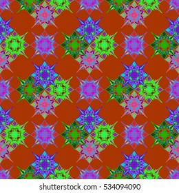 Abstract geometric colorful seamless pattern for background. Decorative backdrop can be used for wallpaper, pattern fills, web page background, surface textures. Old vintage retro energy pattern.