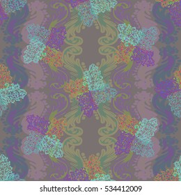 Abstract geometric colorful seamless pattern for background. Decorative backdrop can be used for wallpaper, pattern fills, web page background, surface textures. Old vintage retro energy pattern.