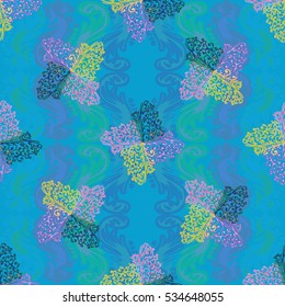 Abstract geometric colorful seamless pattern for background. Decorative backdrop can be used for wallpaper, pattern fills, web page background, surface textures. Old vintage retro energy pattern.