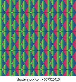 Abstract geometric colorful seamless pattern for background. Decorative backdrop can be used for wallpaper, pattern fills, web page background, surface textures. Old vintage retro energy pattern.