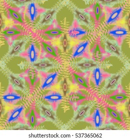 Abstract geometric colorful seamless pattern for background. Decorative backdrop can be used for wallpaper, pattern fills, web page background, surface textures. Old vintage retro energy pattern.