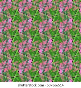 Abstract geometric colorful seamless pattern for background. Decorative backdrop can be used for wallpaper, pattern fills, web page background, surface textures. Old vintage retro energy pattern.
