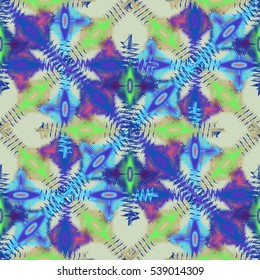 Abstract geometric colorful seamless pattern for background. Decorative backdrop can be used for wallpaper, pattern fills, web page background, surface textures. Old vintage retro energy pattern.