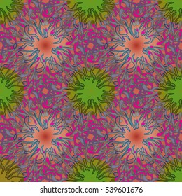 Abstract geometric colorful seamless pattern for background. Decorative backdrop can be used for wallpaper, pattern fills, web page background, surface textures. Old vintage retro energy pattern.