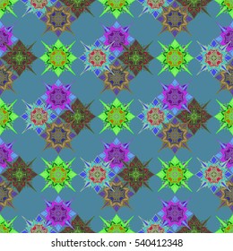 Abstract geometric colorful seamless pattern for background. Decorative backdrop can be used for wallpaper, pattern fills, web page background, surface textures. Old vintage retro energy pattern.