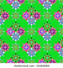 Abstract geometric colorful seamless pattern for background. Decorative backdrop can be used for wallpaper, pattern fills, web page background, surface textures. Old vintage retro energy pattern.