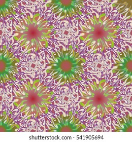 Abstract geometric colorful seamless pattern for background. Decorative backdrop can be used for wallpaper, pattern fills, web page background, surface textures. Old vintage retro energy pattern.