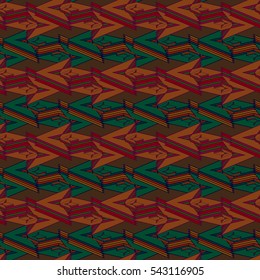 Abstract geometric colorful seamless pattern for background. Decorative backdrop can be used for wallpaper, pattern fills, web page background, surface textures. Old vintage retro energy pattern.