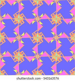 Abstract geometric colorful seamless pattern for background. Decorative backdrop can be used for wallpaper, pattern fills, web page background, surface textures. Old vintage retro energy pattern.