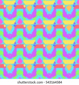 Abstract geometric colorful seamless pattern for background. Decorative backdrop can be used for wallpaper, pattern fills, web page background, surface textures. Old vintage retro energy pattern.