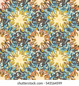 Abstract geometric colorful seamless pattern for background. Decorative backdrop can be used for wallpaper, pattern fills, web page background, surface textures. Old vintage retro energy pattern.