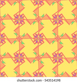 Abstract geometric colorful seamless pattern for background. Decorative backdrop can be used for wallpaper, pattern fills, web page background, surface textures. Old vintage retro energy pattern.