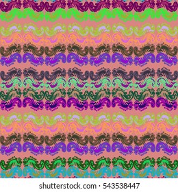 Abstract geometric colorful seamless pattern for background. Decorative backdrop can be used for wallpaper, pattern fills, web page background, surface textures. Old vintage retro energy pattern.
