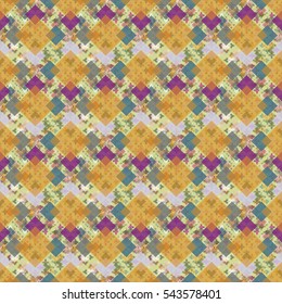 Abstract geometric colorful seamless pattern for background. Decorative backdrop can be used for wallpaper, pattern fills, web page background, surface textures. Old vintage retro energy pattern.