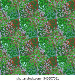 Abstract geometric colorful seamless pattern for background. Decorative backdrop can be used for wallpaper, pattern fills, web page background, surface textures. Old vintage retro energy pattern.