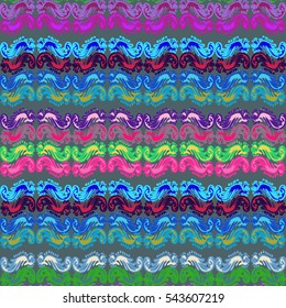 Abstract geometric colorful seamless pattern for background. Decorative backdrop can be used for wallpaper, pattern fills, web page background, surface textures. Old vintage retro energy pattern.